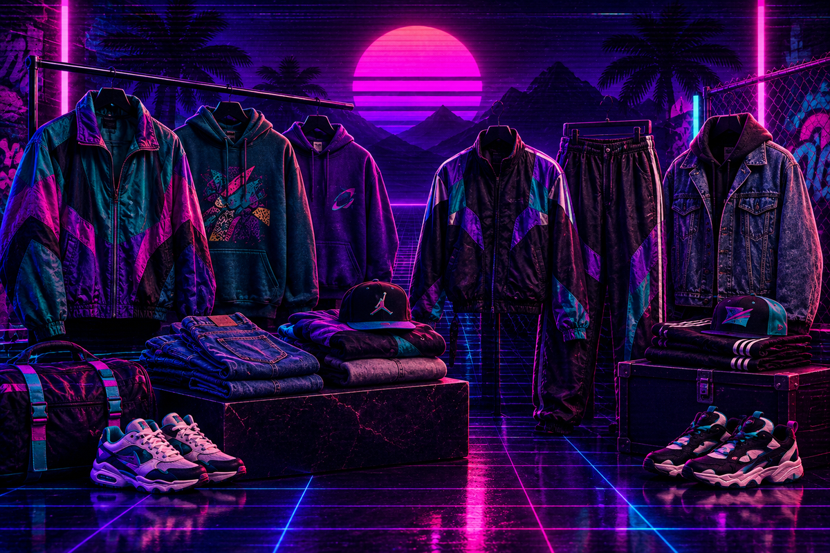 90s Vintage Streetwear Hero Background