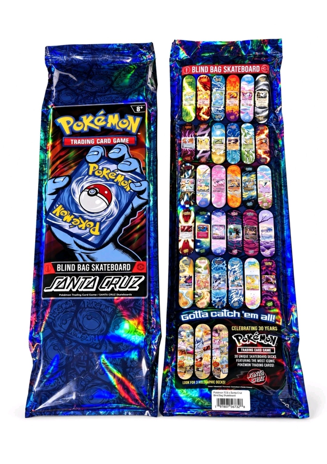 Santa Cruz Pokémon TCG Blind Bag Deck 2026 30th Anniversary Skate Deck