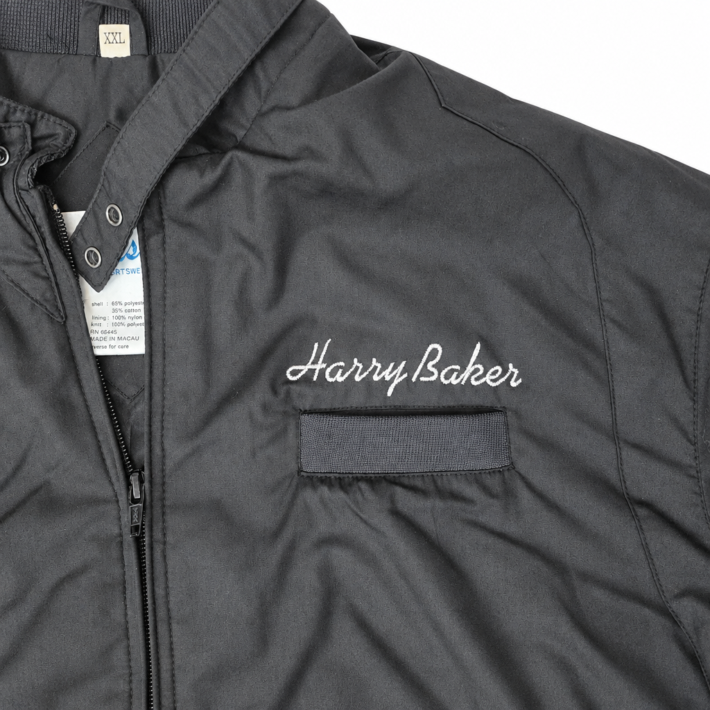 Harry Baker embroidery close-up